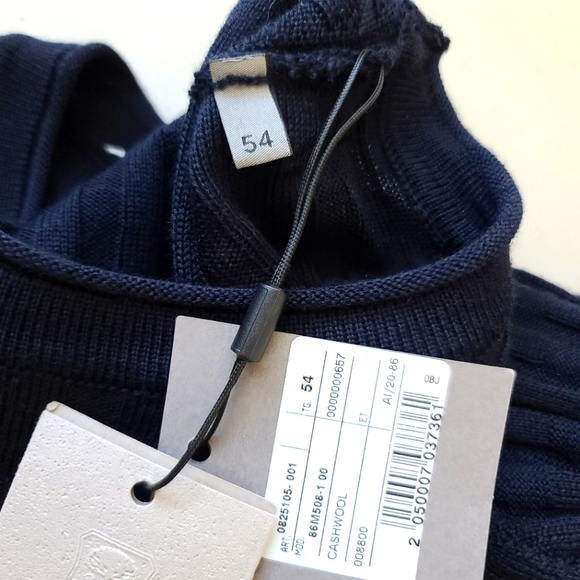 Corneliani Men's Virgin Wool Ribbed Navy Blue Jumper Sweater - Picture 7 of 15